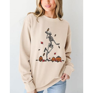 SOFEON Halloween Skeleton Sweatshirt for Women