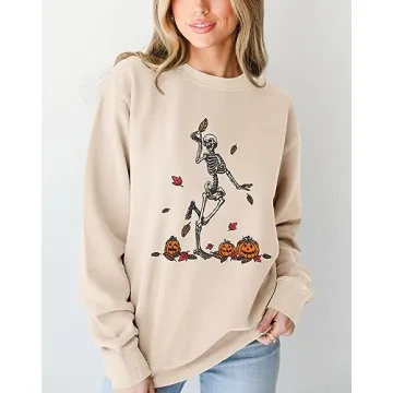 SOFEON Halloween Skeleton Sweatshirt for Women