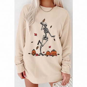 SOFEON Halloween Skeleton Sweatshirt for Women
