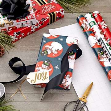 Hallmark Vintage Christmas Wrapping Paper Set - 120 sq.ft. - Retro Designs