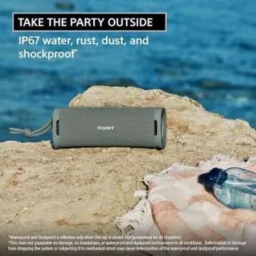 Sony ULT Field 1 Waterproof Portable Bluetooth Speaker, Enhanced Bass, 12h Battery, IP67 Rated Dustproof Shockproof Rustproof, Detachable Strap, SRSULT10W, Off White