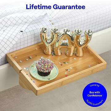 BedShelfie Bedside Shelf for Bunk Bed & Top Bunk, College Dorm Room Essentials, Loft Nightstand, Floating Bed Side Table Tray Storage, Dorm Room Decor, College Dorm Essentials - Minimalist Natural