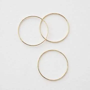 Honeycat Super Skinny Hammered or Smooth Stacking Rings Trio Set in Gold, Rose Gold, or Silver | Min...