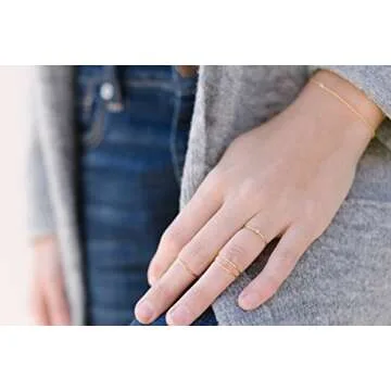 Honeycat Super Skinny Stacking Rings Trio Set | Minimalist Jewelry