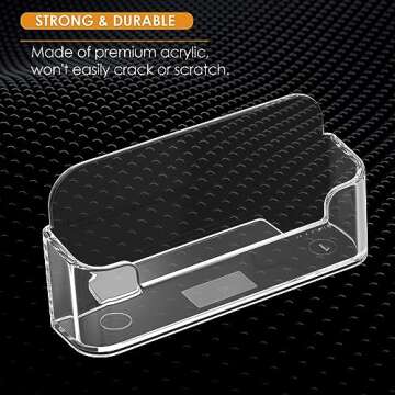 MaxGear 6 Pack Acrylic Business Card Holder for Desk, Clear Plastic Display Stand Fits 50 Business Cards, Elegant Desktop Organizer for Home and Office