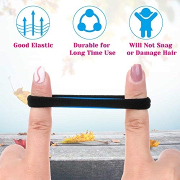 Anezus 50 Thick Black Hair Ties for All Hair Types