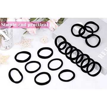 Anezus 50 Thick Black Hair Ties for All Hair Types