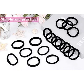 Anezus 50 Thick Black Hair Ties for All Hair Types