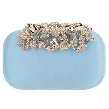 Fawziya Rhinestone Velvet Evening Clutch Purse