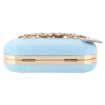 Fawziya Rhinestone Velvet Evening Clutch Purse