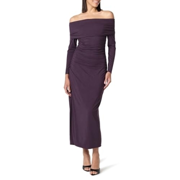 The Drop Women’s Stevie Off The Shoulder Maxi Knit Dress in Perfect Plum