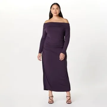 The Drop Women’s Stevie Off Shoulder Maxi Dress Perfect Plum