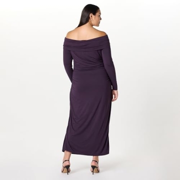 The Drop Women’s Stevie Off Shoulder Maxi Dress Perfect Plum