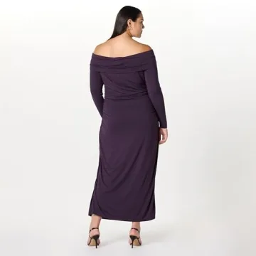 The Drop Women’s Stevie Off Shoulder Maxi Dress Perfect Plum