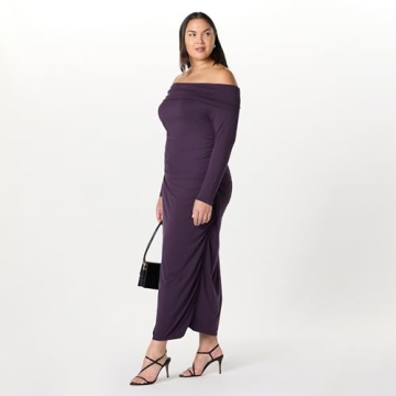 The Drop Women’s Stevie Off Shoulder Maxi Dress Perfect Plum