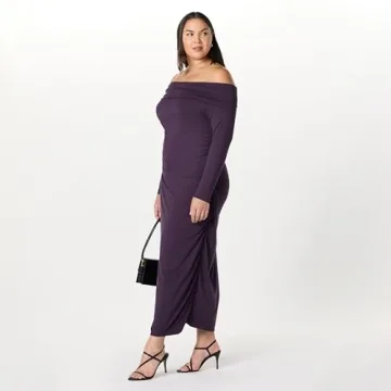 The Drop Women’s Stevie Off Shoulder Maxi Dress Perfect Plum