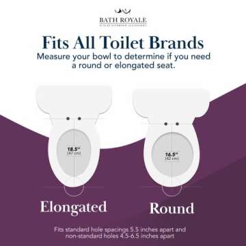 Elongated Oval Toilet Seat BR606-00 Slow Close with Lid, Stain-Resistant and Easy to Keep Clean; Fit...