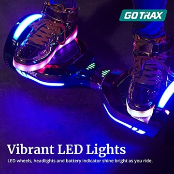 Gotrax Glide Pro Hoverboard with Music Speaker & 6.5" LED Wheels, Max 5Miles Range & 6.2mph Power by 200W Motor, UL2272 Certified Approved and 93.6Wh Battery Self Balancing Scooters for