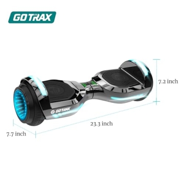 Gotrax Glide Pro Hoverboard with Music Speaker & 6.5" LED Wheels, Max 5Miles Range & 6.2mph Power by 200W Motor, UL2272 Certified Approved and 93.6Wh Battery Self Balancing Scooters for