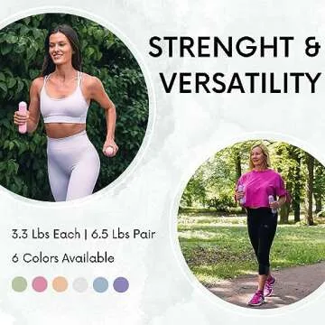 Dumbbell Bars for Women - 3lb Weights Set - Pearl