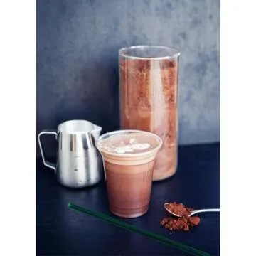 Aatriet 12 oz Clear Plastic Cups with Lids and Straws, Disposable Coffee Cups 25 Sets