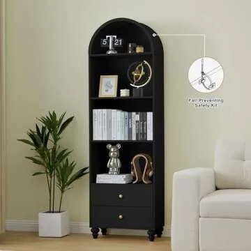 Stylish NVETHM 75.59" Tall Bookcase with Storage