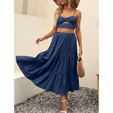 Boho Flowy Maxi Skirt with Pockets for Summer Style