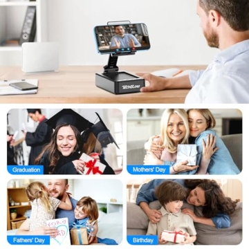 TechGlow Gifts for Men Women Foldable Cellphone Stand with Bluetooth Speaker and Power Bank Birthday Gift Idea for Mom Dad Cool Gadget Tech Gifts