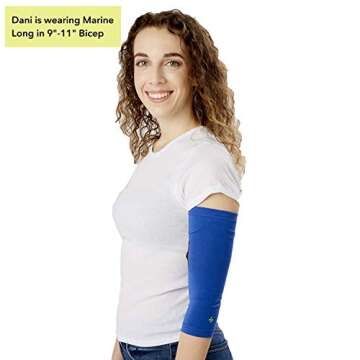 Care+Wear - Classic Long PICC Line Sleeve (Marine, X-Small 9-11") - Secure PICC Protection - Ultra-S...