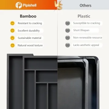 Expandable Bamboo Drawer Organizer for Kitchen Storage