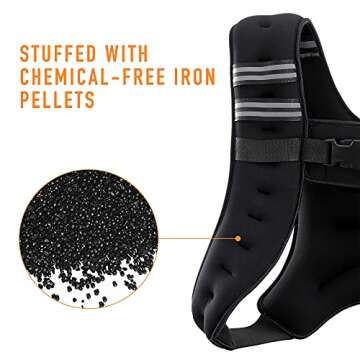 ZELUS Weighted Vest, 6lb/8lb/12lb/16lb/20lb/25lb/30lb Weight Vest with Reflective Stripe for Workout...