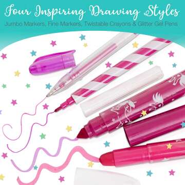 Fruit Scented Markers Set with Unicorn Pencil Case