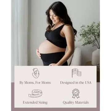 Kindred Bravely Sublime Adjustable Crossover Nursing Bra for Breastfeeding | Wireless Maternity (Black, Medium)
