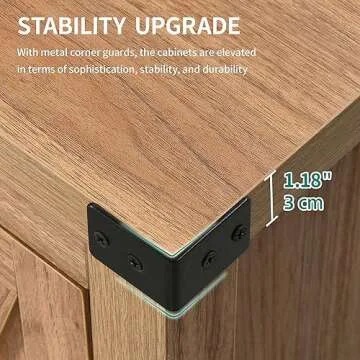 YITAHOME Farmhouse Sideboard Buffet Cabinet with Storage with 4 Doors, 55'' Large Kitchen Storage Cabinet, Wood Coffee Bar Cabinet with Adjustable Shelf for Kitchen, Living Room, Oak