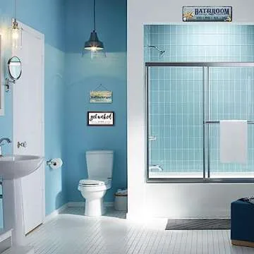 Funny Half Bath Sign for Rustic Bathroom Decor