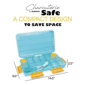 SubSafe Charcuterie Safe Waterproof Tackle Box, Snack Storage for Beach, Parties & Tailgating, BPA-Free, Blue