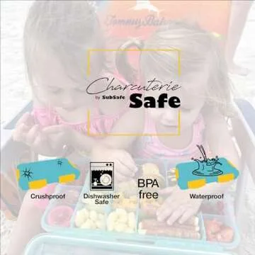 SubSafe Charcuterie Safe Waterproof Tackle Box, Snack Storage for Beach, Parties & Tailgating, BPA-Free, Blue