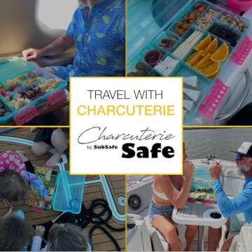 SubSafe Charcuterie Safe Waterproof Tackle Box, Snack Storage for Beach, Parties & Tailgating, BPA-Free, Blue