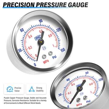 TAILONZ PNEUMATIC 1/4 Inch NPT Automatic Drain Air Filter Pressure Regulator Combo Piggyback, Air Tool Compressor Filter with Gauge AW2000-02D