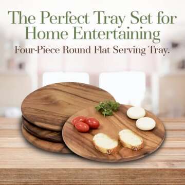 Shop Acacia Wood Round Serving Plates - Set of 4
