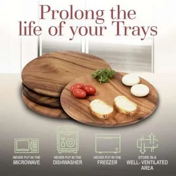 Shop Acacia Wood Round Serving Plates - Set of 4