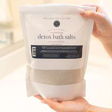 Rowe Casa Organics Detox Bath Salts, Natural Detox Bath Soak for Body Cleanse, 35 OZ