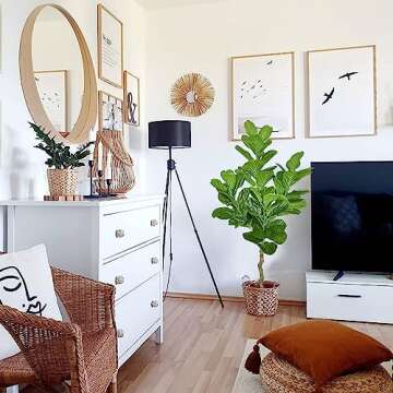 BESAMENATURE Artificial Fiddle Leaf Fig Tree, Faux Plant for Home Office Decoration, 48" Tall