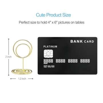 Jofefe 20pcs Mini Place Card Holders, Cute Table Number Holders, Small Size Table Card Holder Table Number Stands, Wire Photo Holder Picture Menu Clips for Wedding centerpieces, Anniversary Party
