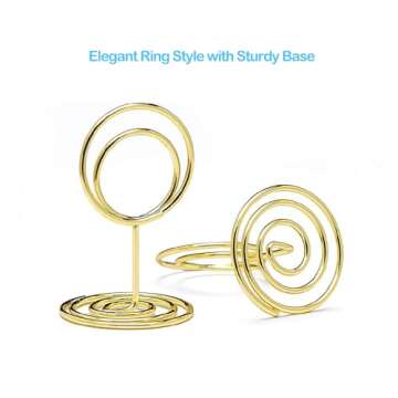 Jofefe 20pcs Mini Place Card Holders, Cute Table Number Holders, Small Size Table Card Holder Table Number Stands, Wire Photo Holder Picture Menu Clips for Wedding centerpieces, Anniversary Party