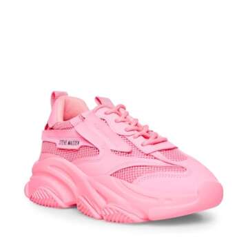 Steve Madden Women's Possession Sneaker Hot Pink 7.5