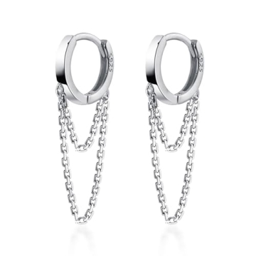 Reffeer 925 Sterling Silver Tassel Chain Drop Earrings for Women