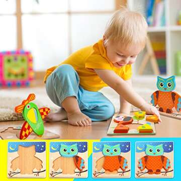 Ayeboovi Puzzles for Kids Ages 1+ Toddler Puzzles Gift for Boys Girls Child Educational Toy (Modern Life)
