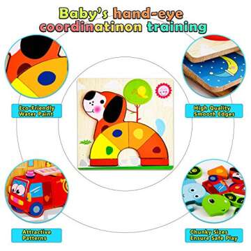 Ayeboovi Puzzles for Kids Ages 1+ Toddler Puzzles Gift for Boys Girls Child Educational Toy (Modern Life)