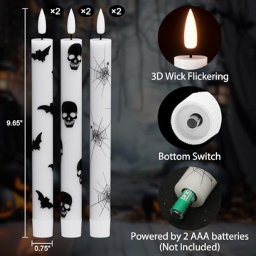 DRomance Halloween Flameless Taper Candles with Remote Control
